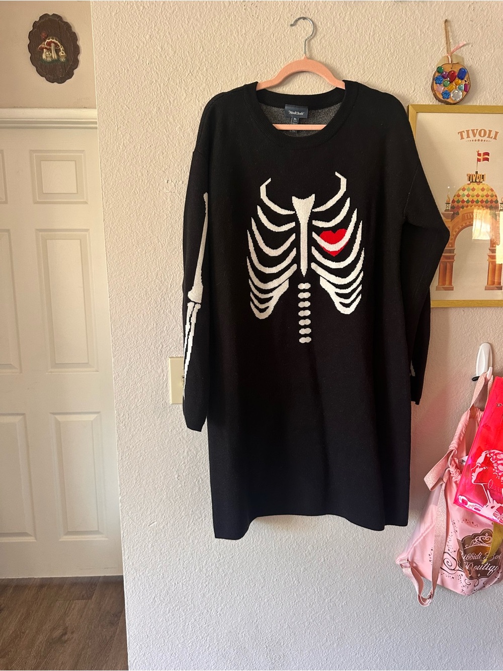 Modcloth Skeleton Heart Sweater XL EUC - Picture 4 of 6